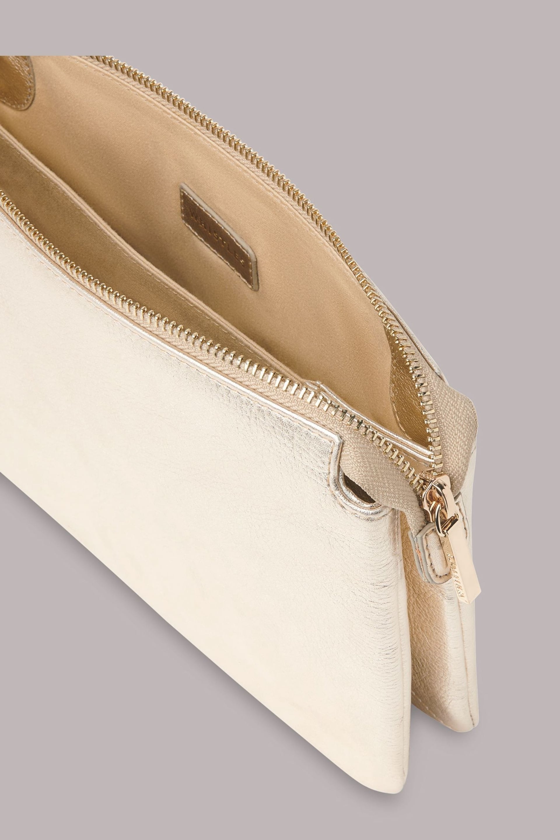 Whistles Gold Elita Double Pouch Clutch - Image 3 of 4