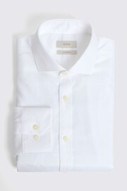MOSS White Tailored Fit Textured Zero Iron Shirt - Image 4 of 4