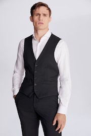 MOSS Charcoal Grey Tailored Stretch Suit: Waistcoat - Image 1 of 3