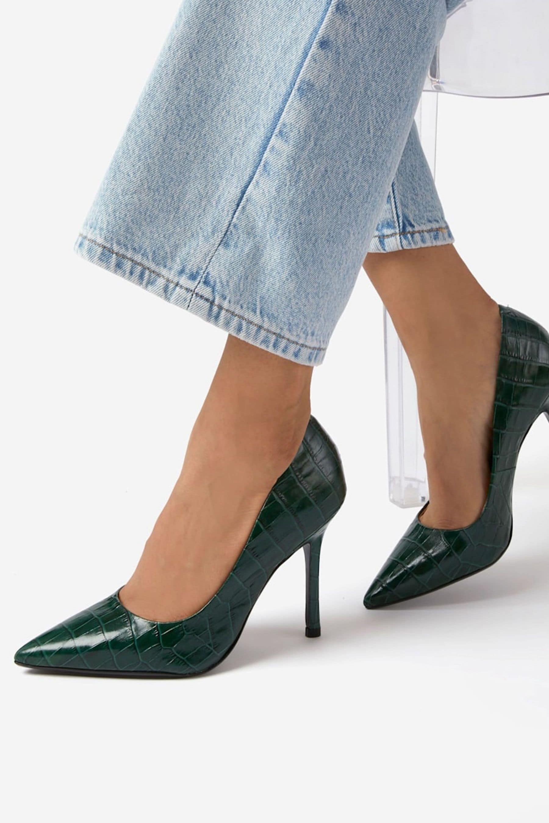 Green court shoes mid heel best sale