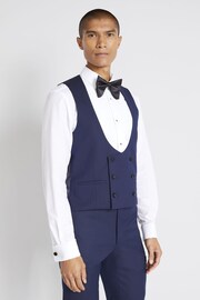 MOSS Blue Slim Fit Dresswear Suit: Waistcoat - Image 1 of 3