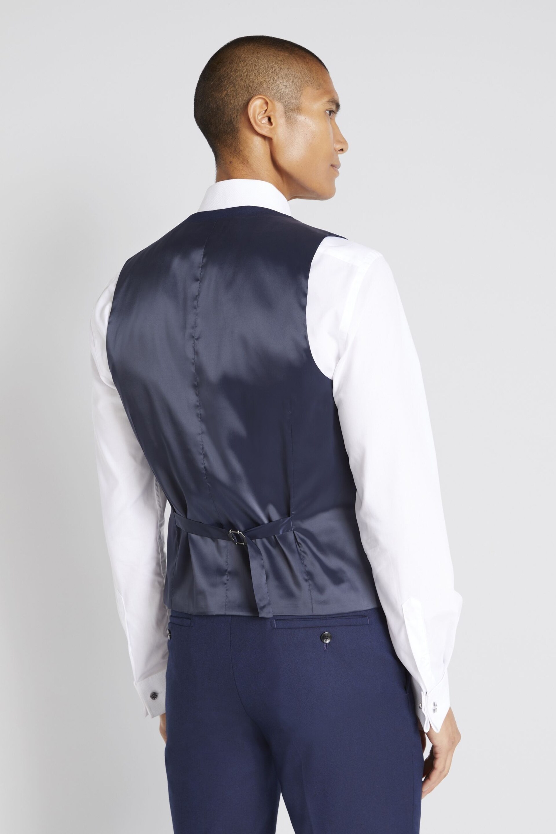 MOSS Blue Slim Fit Dresswear Suit: Waistcoat - Image 2 of 3