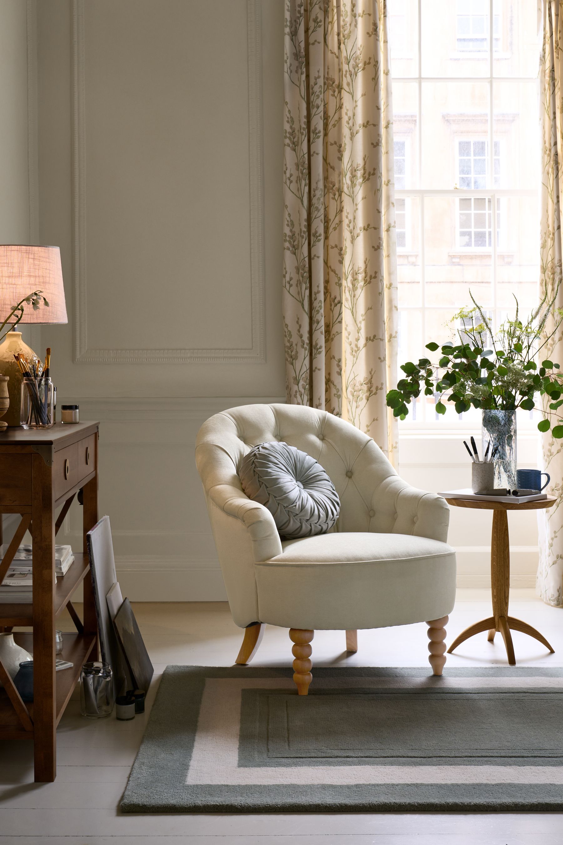 Buy Laura Ashley Chenille Natural Hanby Accent Chair from the Next UK online shop