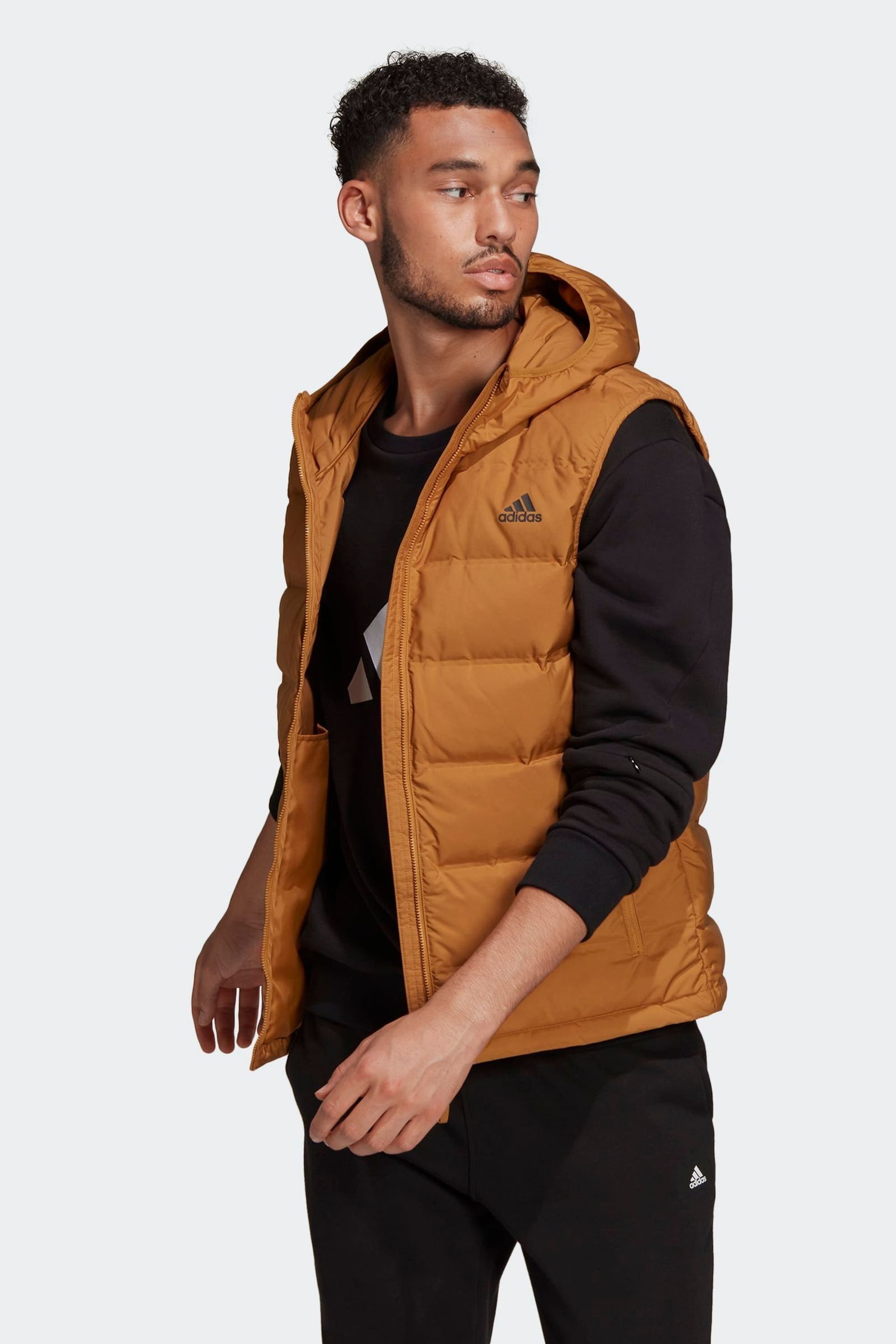Buy adidas Brown Helionic Hooded Down Vest from the Next UK online shop