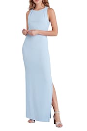 Whistles Blue Tie Back Maxi Dress - Image 1 of 3