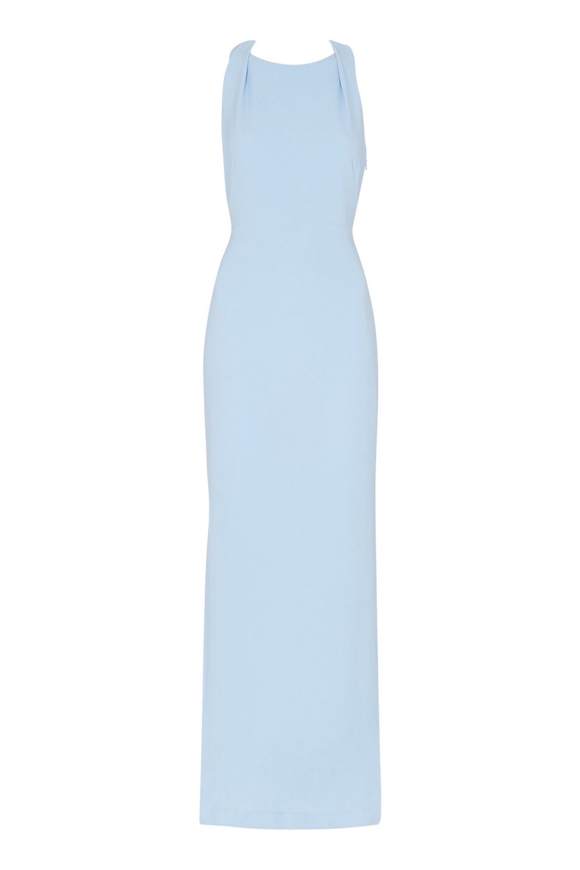 Whistles Blue Tie Back Maxi Dress - Image 3 of 3