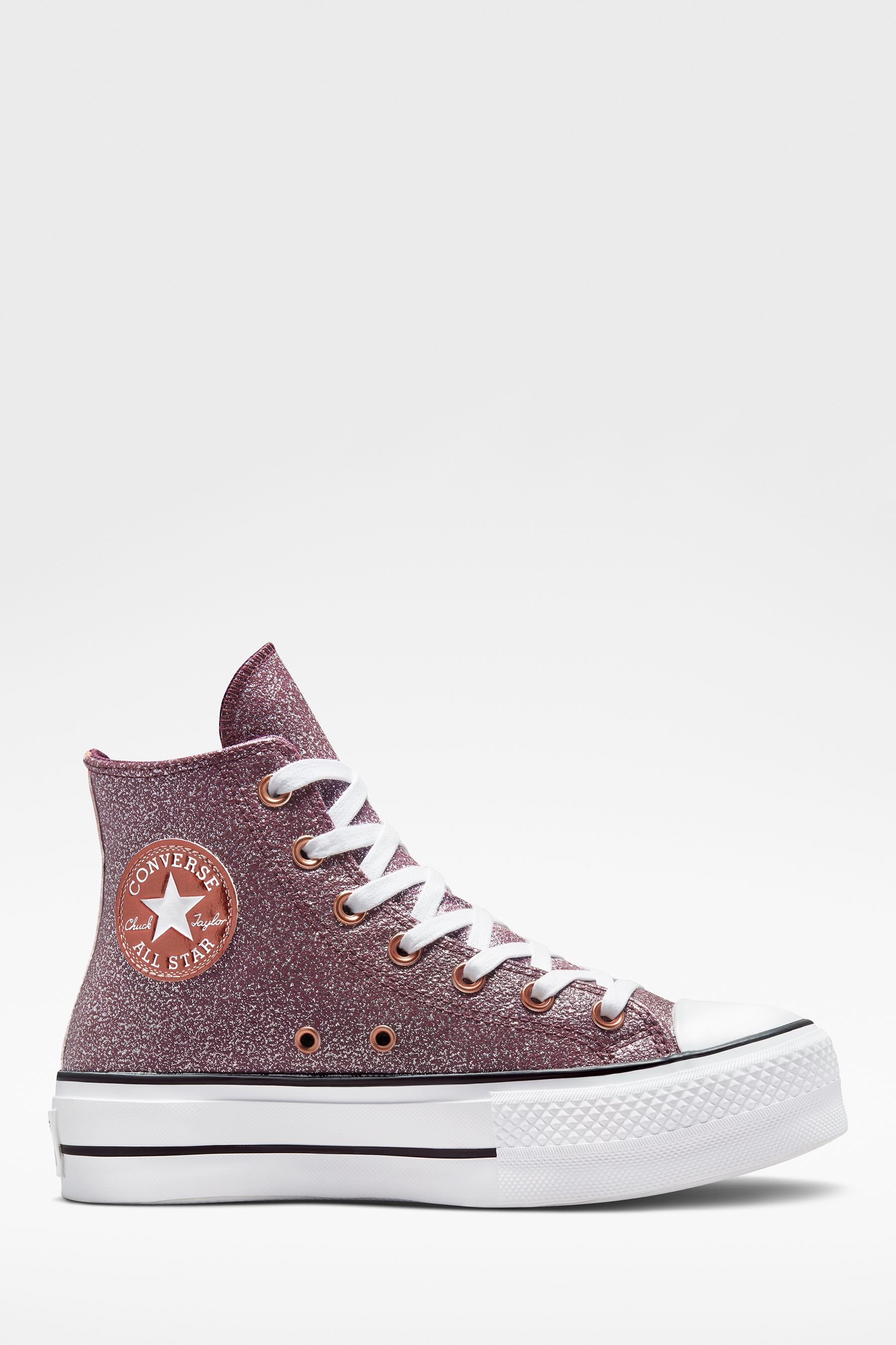Buy Converse Purple Glitter Lift High Top Trainers from Next Luxembourg