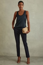 Reiss Navy Joanne Petite Slim Fit Tailored Trousers - Image 3 of 5