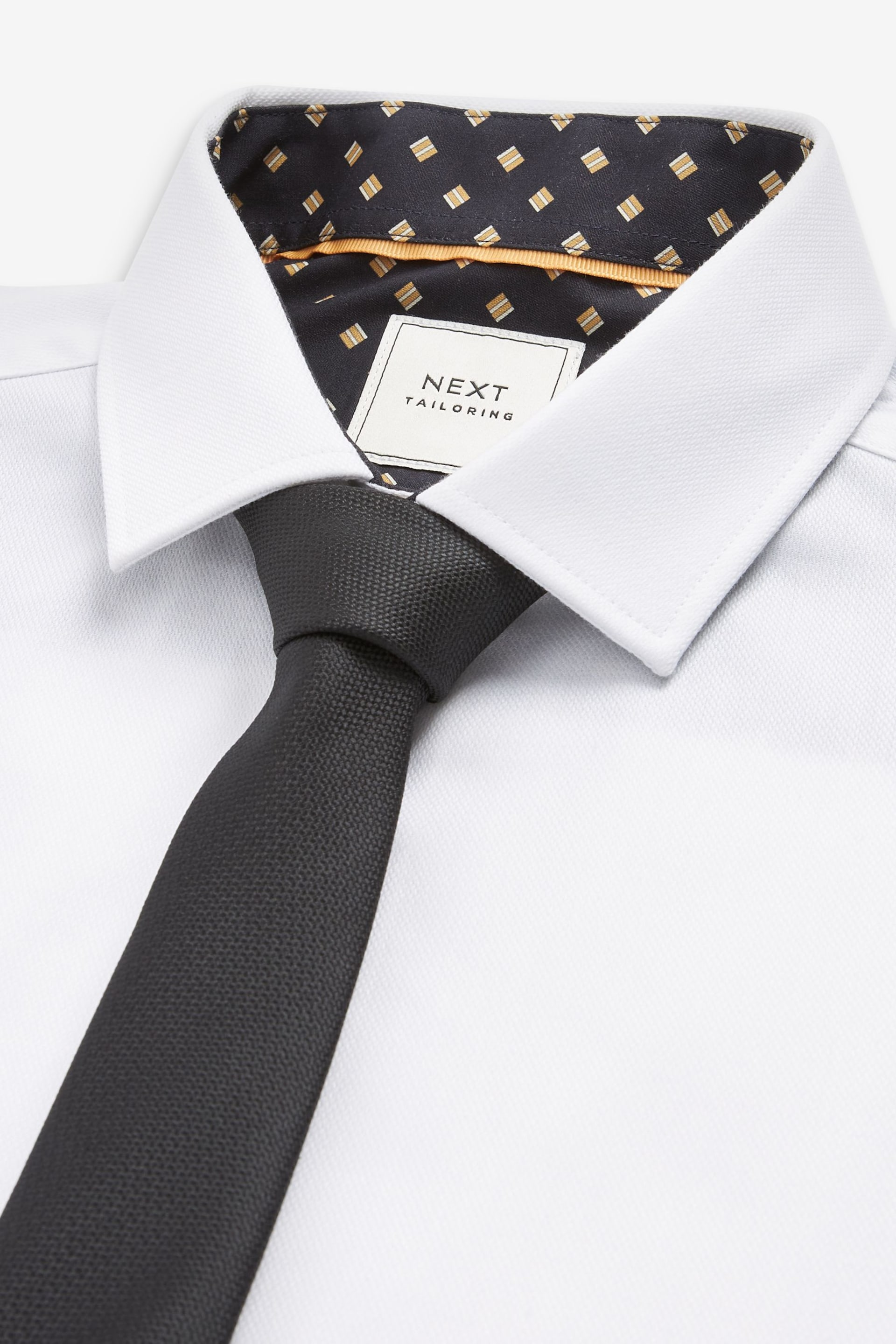 White/Black Regular Fit Single Cuff Shirt And Tie Pack - Image 6 of 7