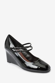 Black Forever Comfort® Mary Jane Wedge Shoes - Image 3 of 5