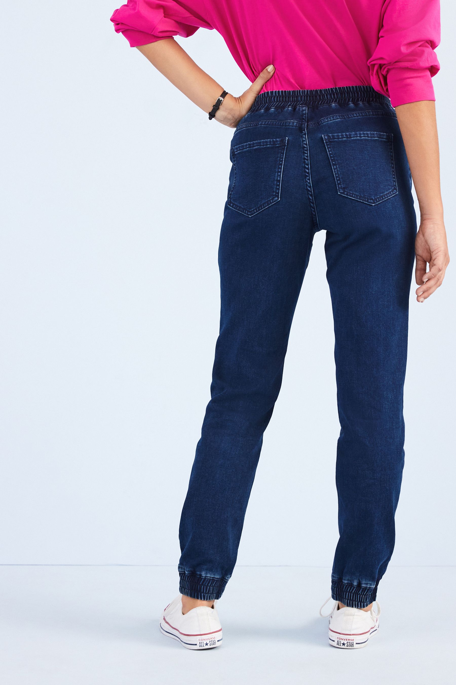 Next jersey denim joggers online