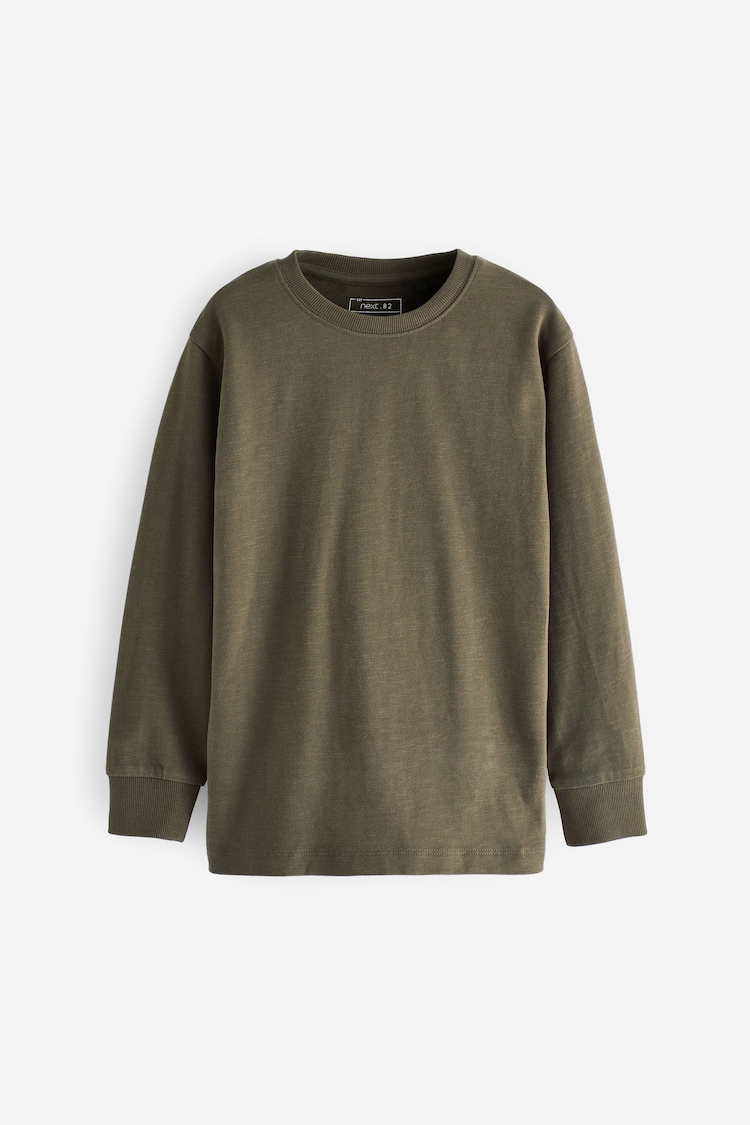 Green Khaki Long Sleeve Cosy T-Shirt (3-16yrs) - Image 1 of 3