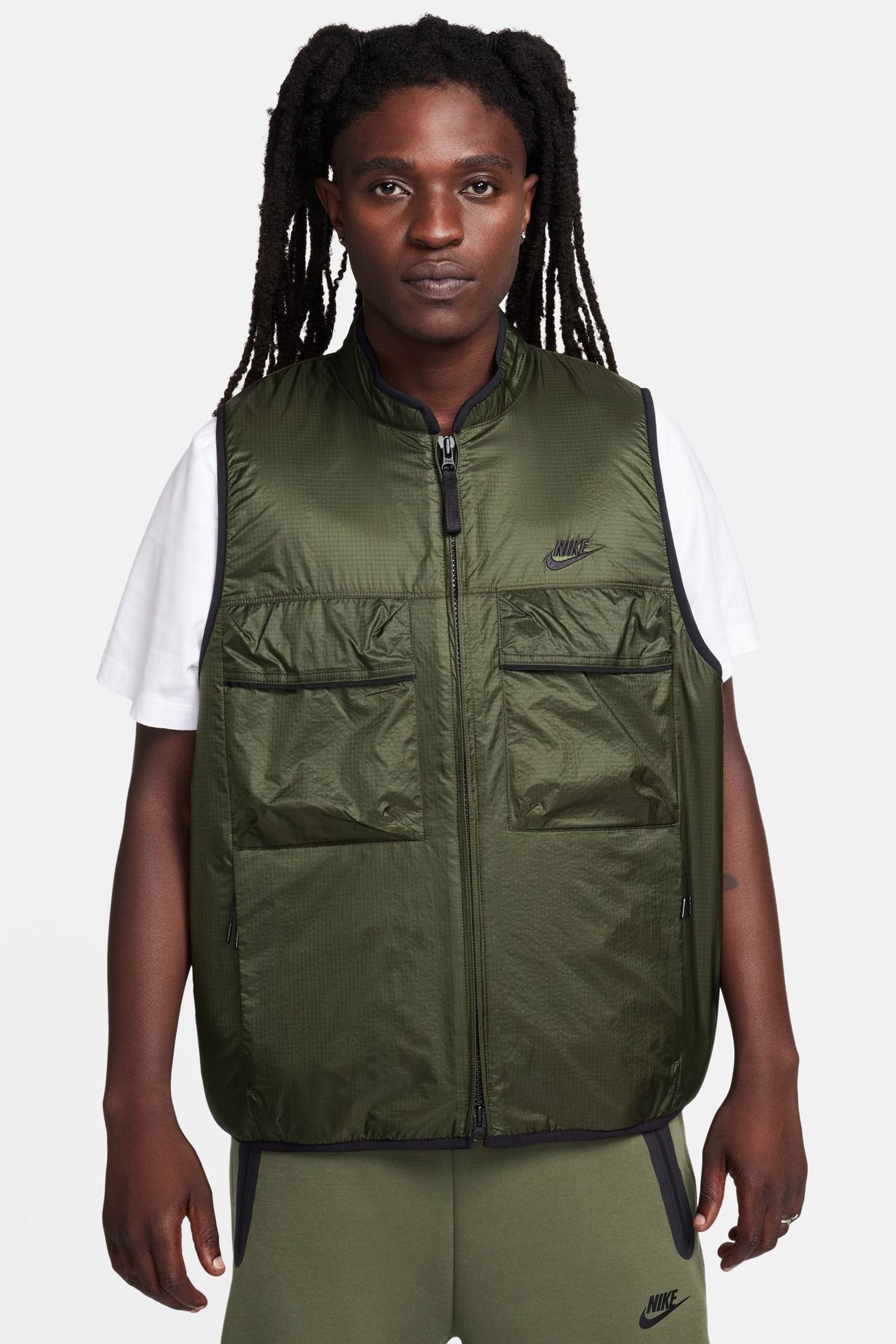 Buy Nike Green Tech Fleece Utility Vest Gilet from Next Luxembourg