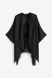 黑色 - Sheer Textured Kimono - 圖片 5，共 5