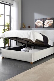 Aspire Furniture Silver Grey Bouclé Upholstered Garland End Lift Ottoman Storage Bed - Image 2 of 5