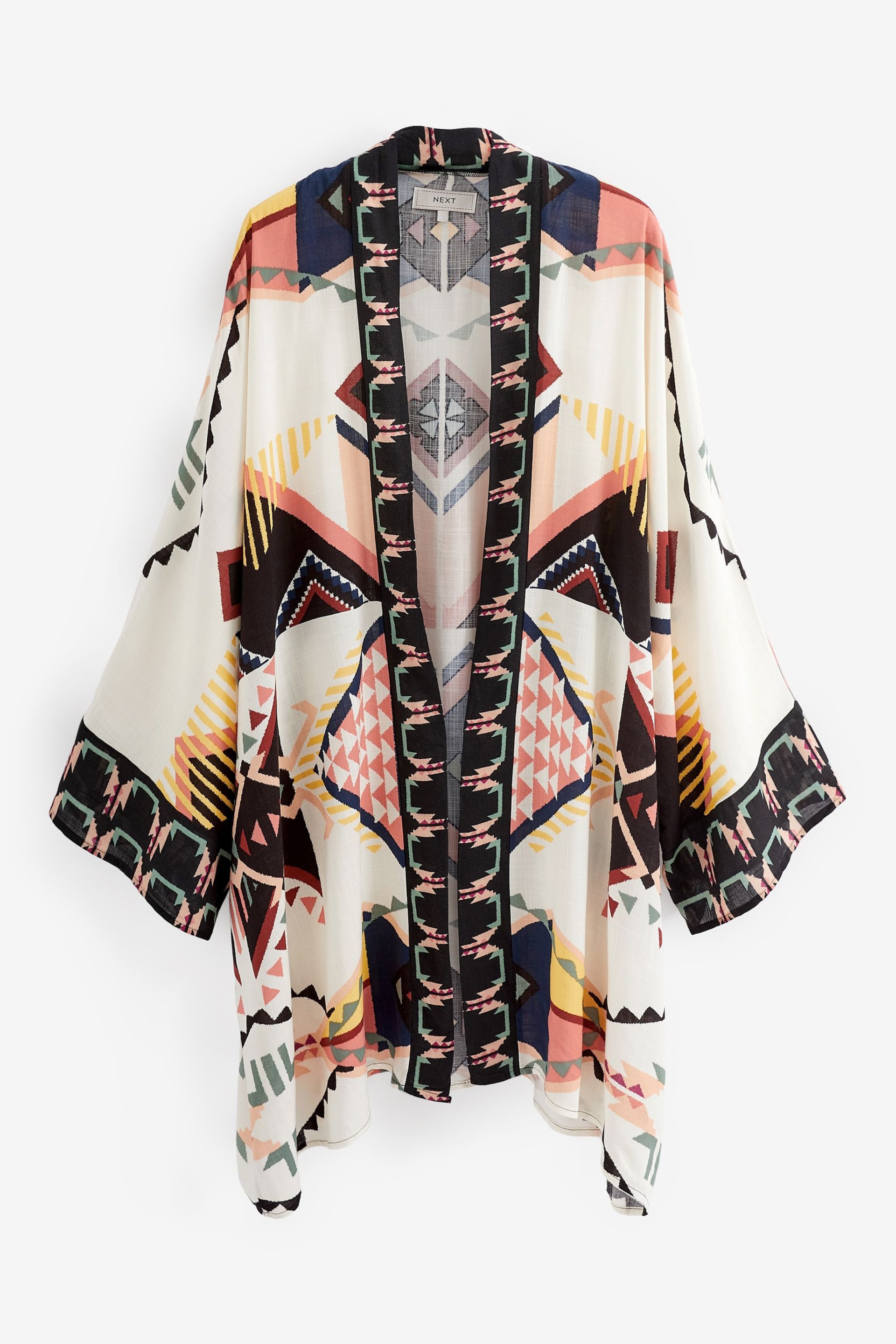 Cream Aztec Longline Kimono Cover-Up - Image 2 of 2