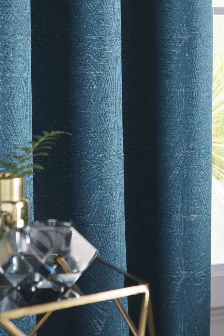 Studio G Kingfisher Blue Amari Eyelet Curtains - Image 3 of 3