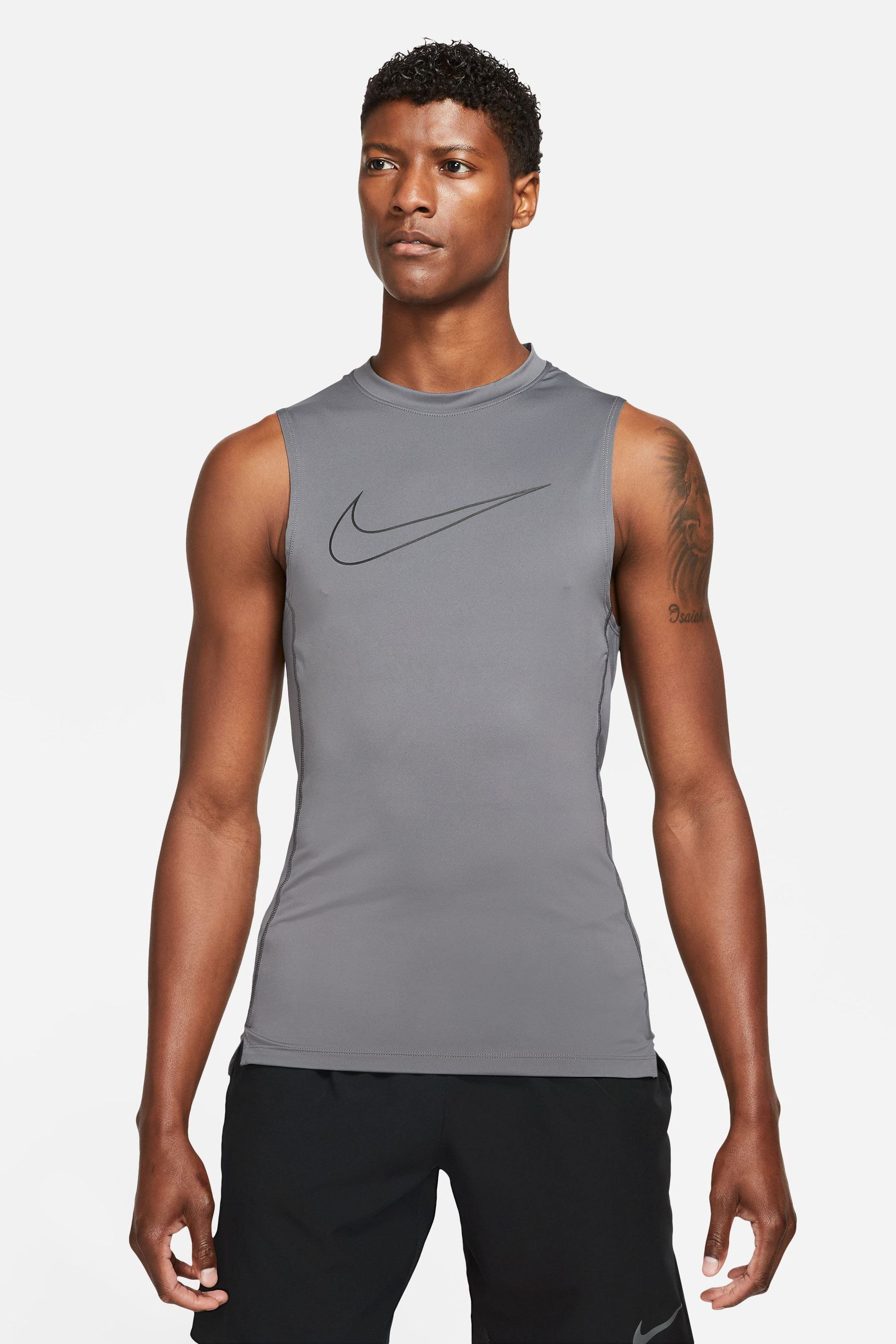 Buy Nike Pro Black Dri FIT Tight Fit Training T Shirt from Next Luxembourg