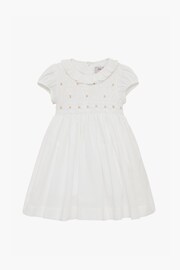 Trotters London Little Willow White Rose Hand Smocked Dress - Image 1 of 4