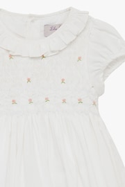 Trotters London Little Willow White Rose Hand Smocked Dress - Image 3 of 4