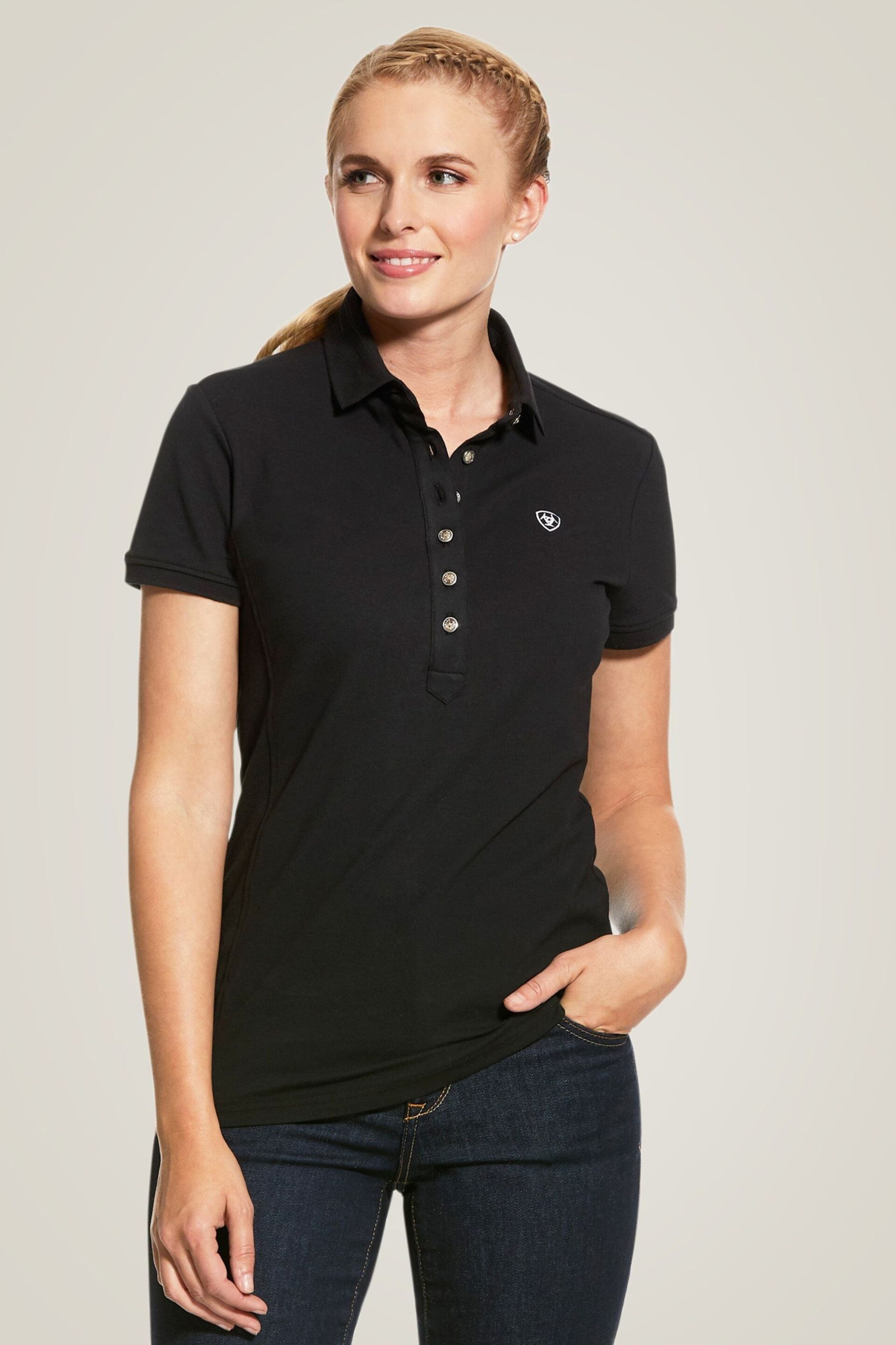 Ariat Black Prix 2.0 Polo Shirt - Image 1 of 2