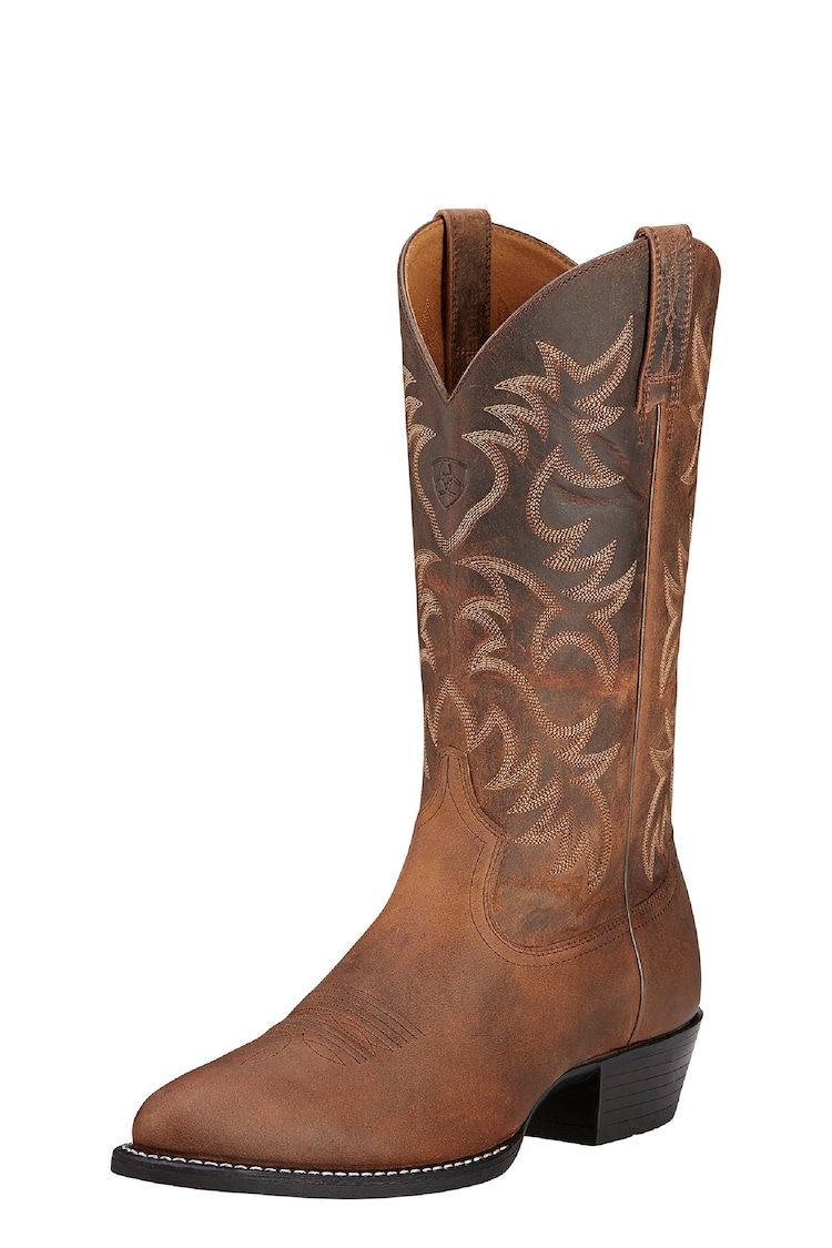 Ariat Brown Heritage Western R Toe Boots - Image 2 of 4