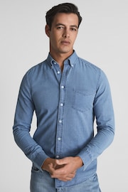 Reiss Blue Sark Chambray Button-Down Shirt - Image 1 of 6