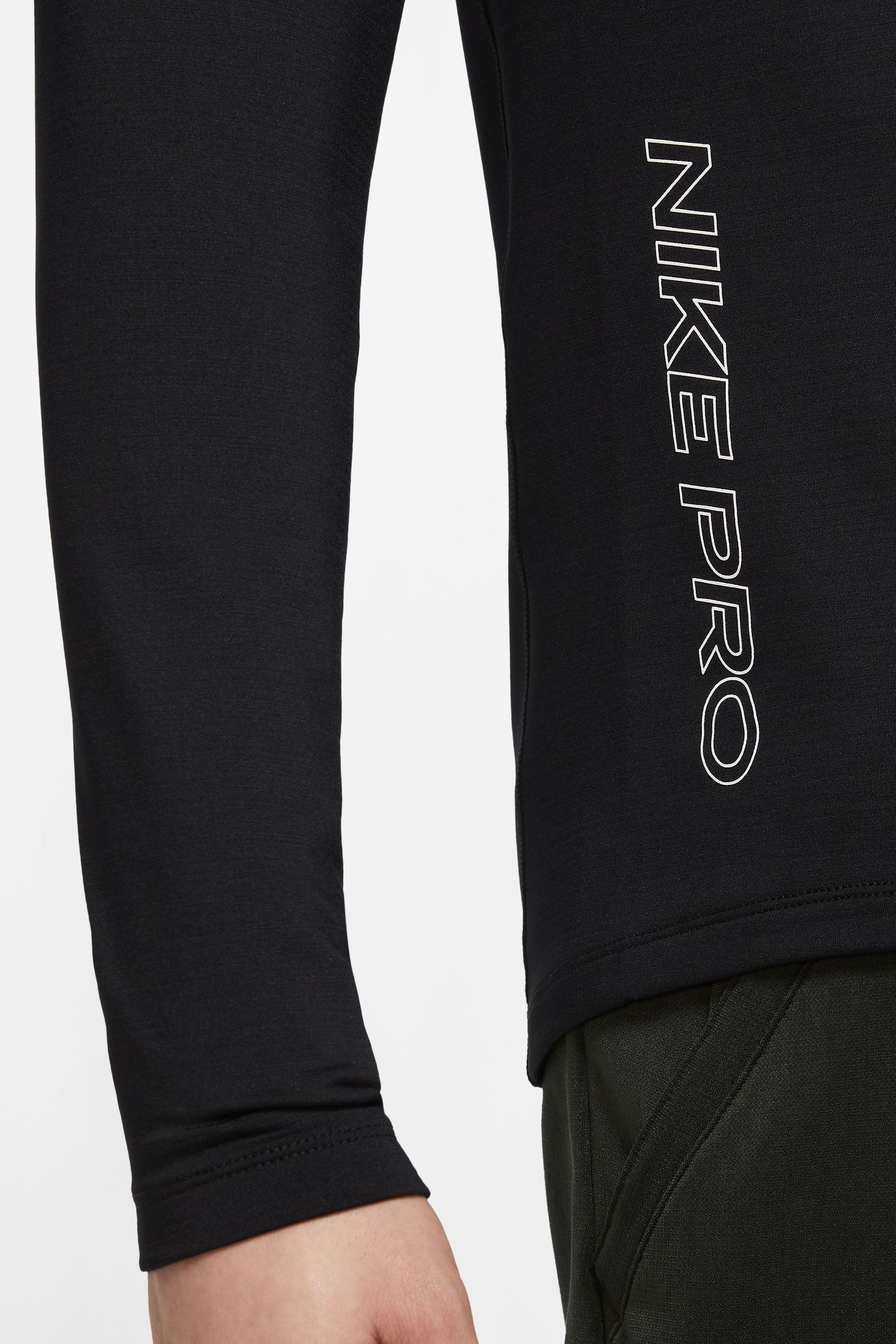 Buy Nike Pro Black Warm Long Sleeve Mock Training Top from Next Luxembourg