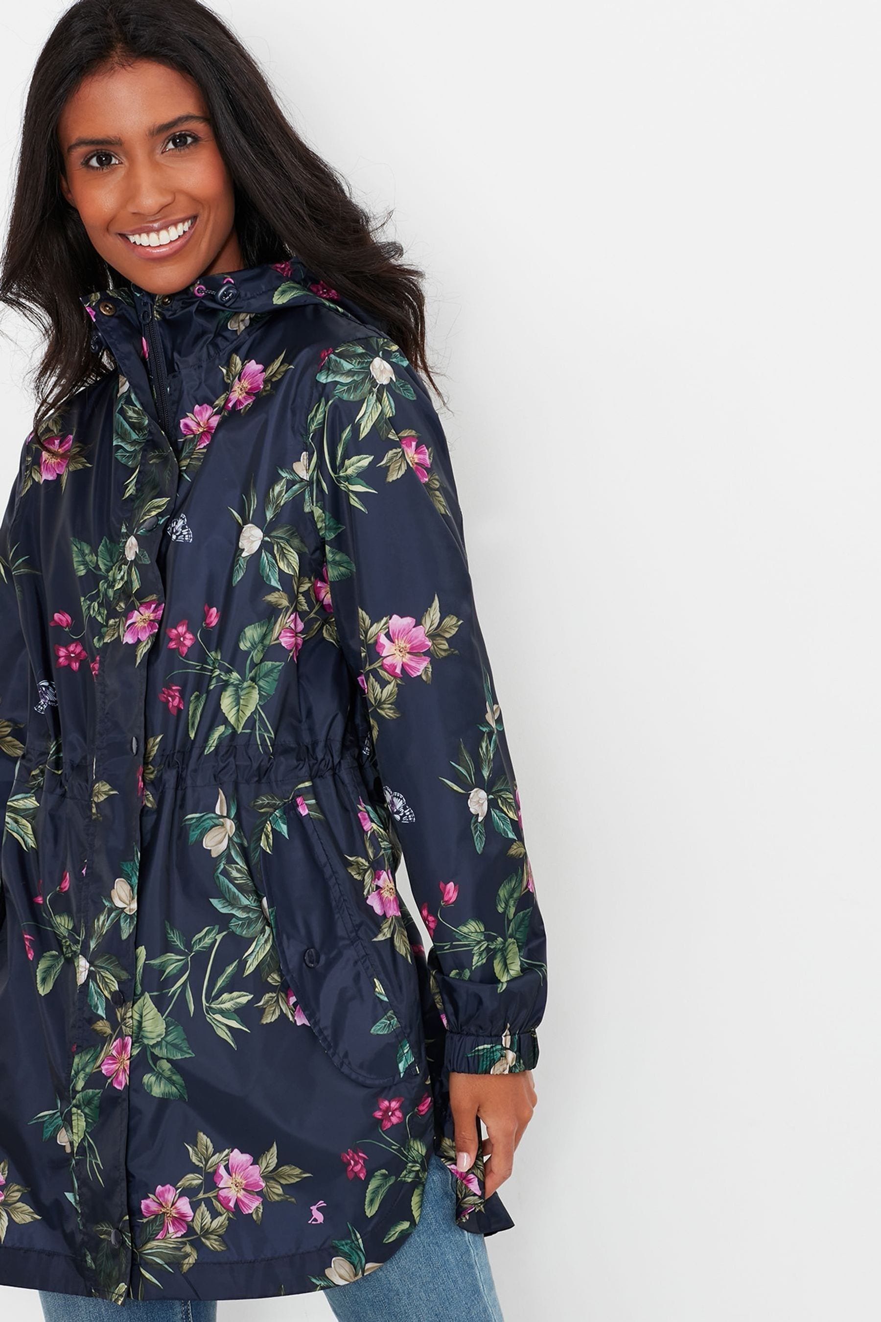 Buy Joules Blue Golightly Printed Waterproof Packaway Jacket from Next Luxembourg