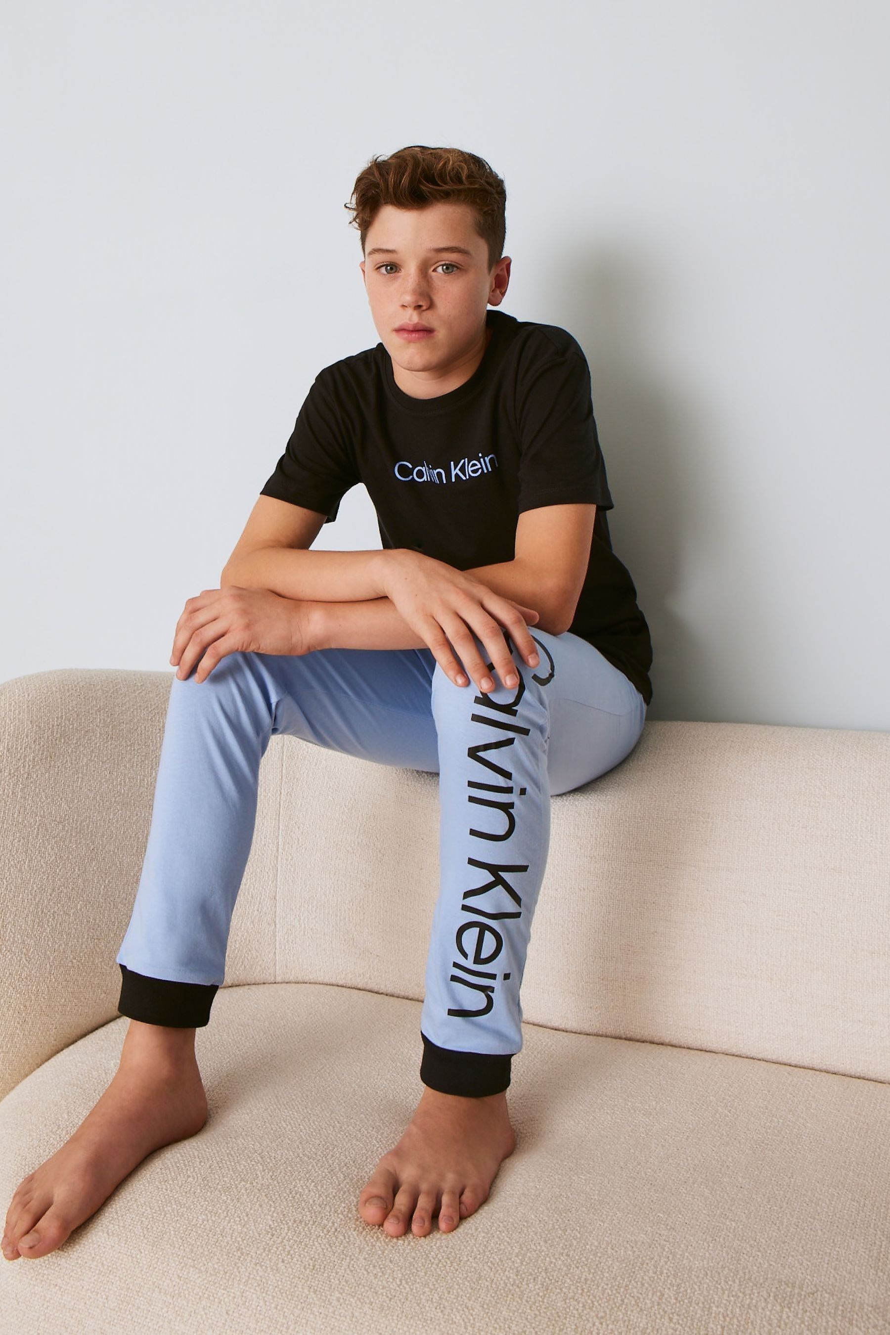 Buy Calvin Klein Boys Blue Modern Cotton Pyjama Set from Next Luxembourg