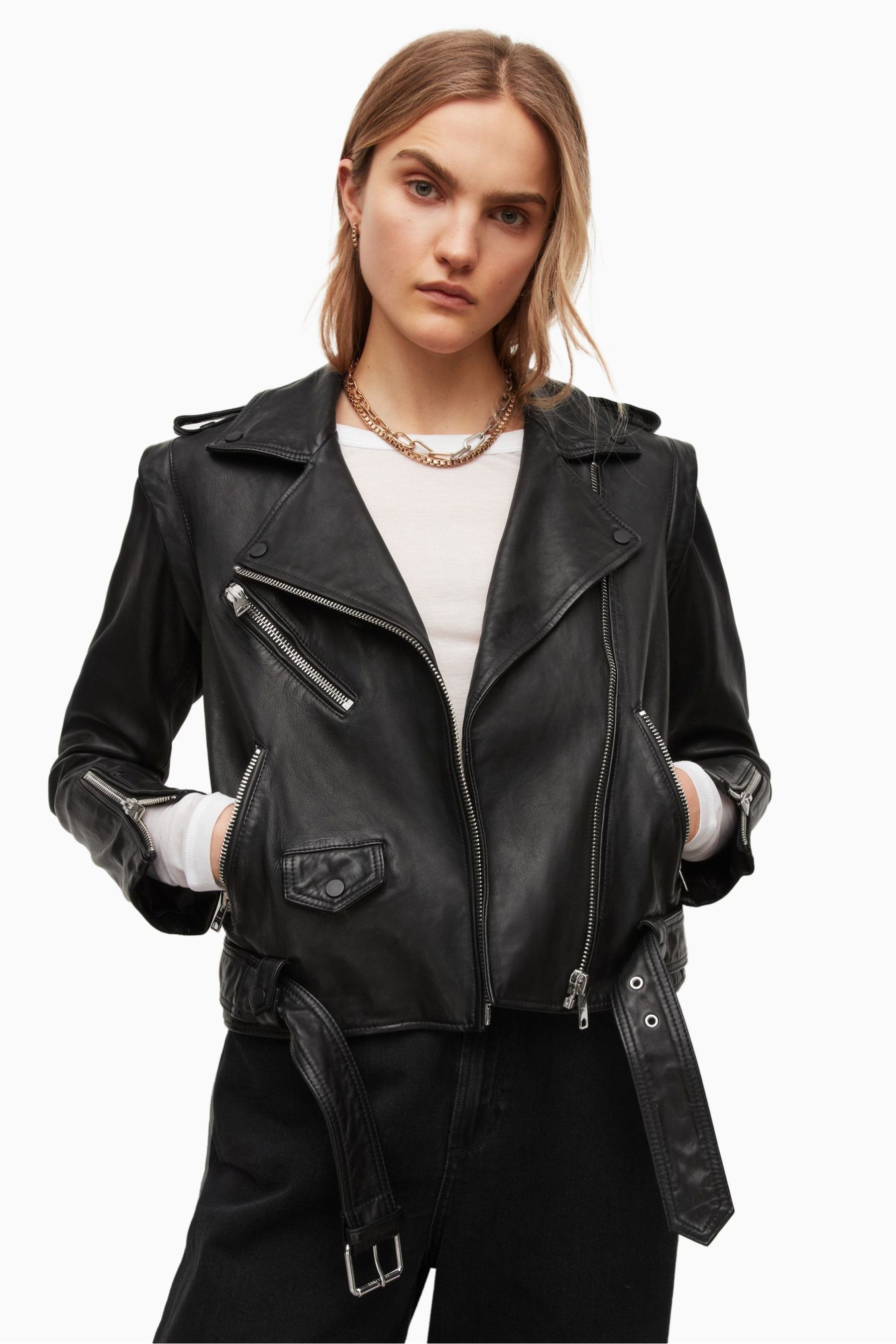 Buy AllSaints Black Womens Morgan Biker Jacket from the Next UK online shop