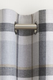 Grey/Natural Next Hoxton Check Eyelet Lined Curtains - Image 5 of 6