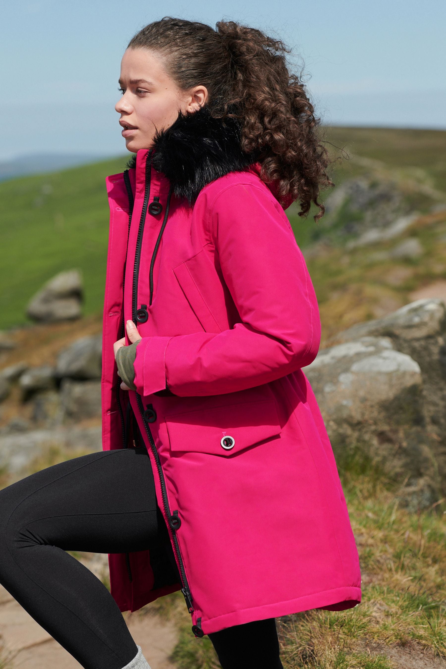 Buy Bright Pink Elements Waterproof Hooded Parka Coat from Next Luxembourg