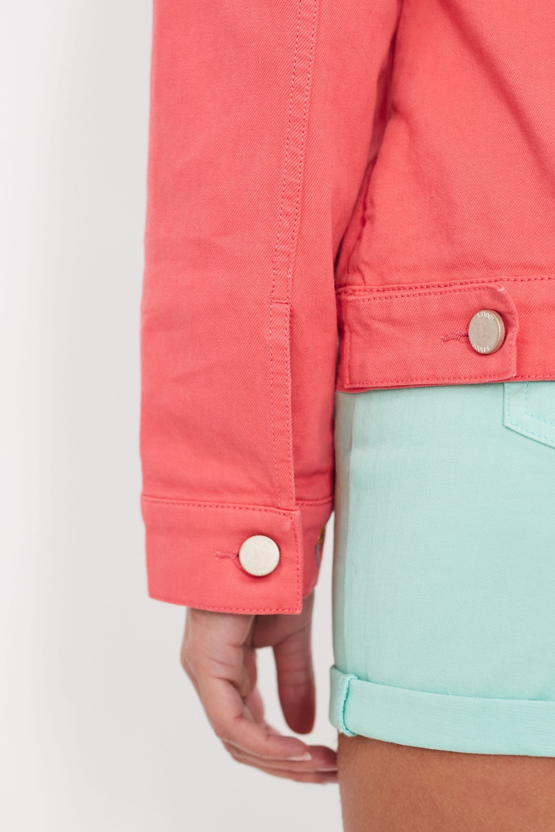Salmon pink denim jacket store