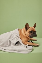 Grey Zipped Dog Drying Towel - Image 1 of 5