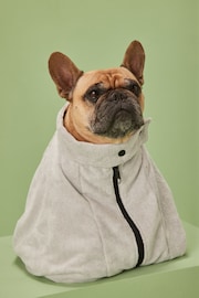 Grey Zipped Dog Drying Towel - Image 2 of 5