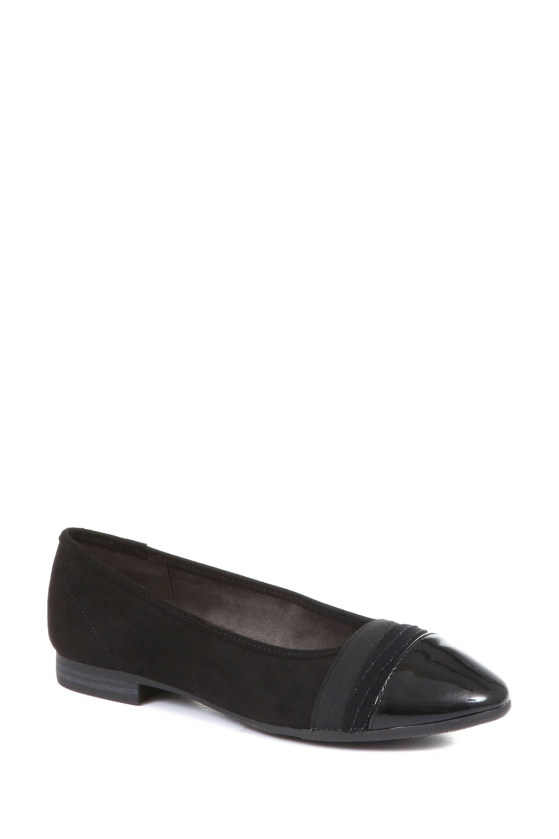 Pavers Ladies Black Ballet Pumps Flats - Image 2 of 5