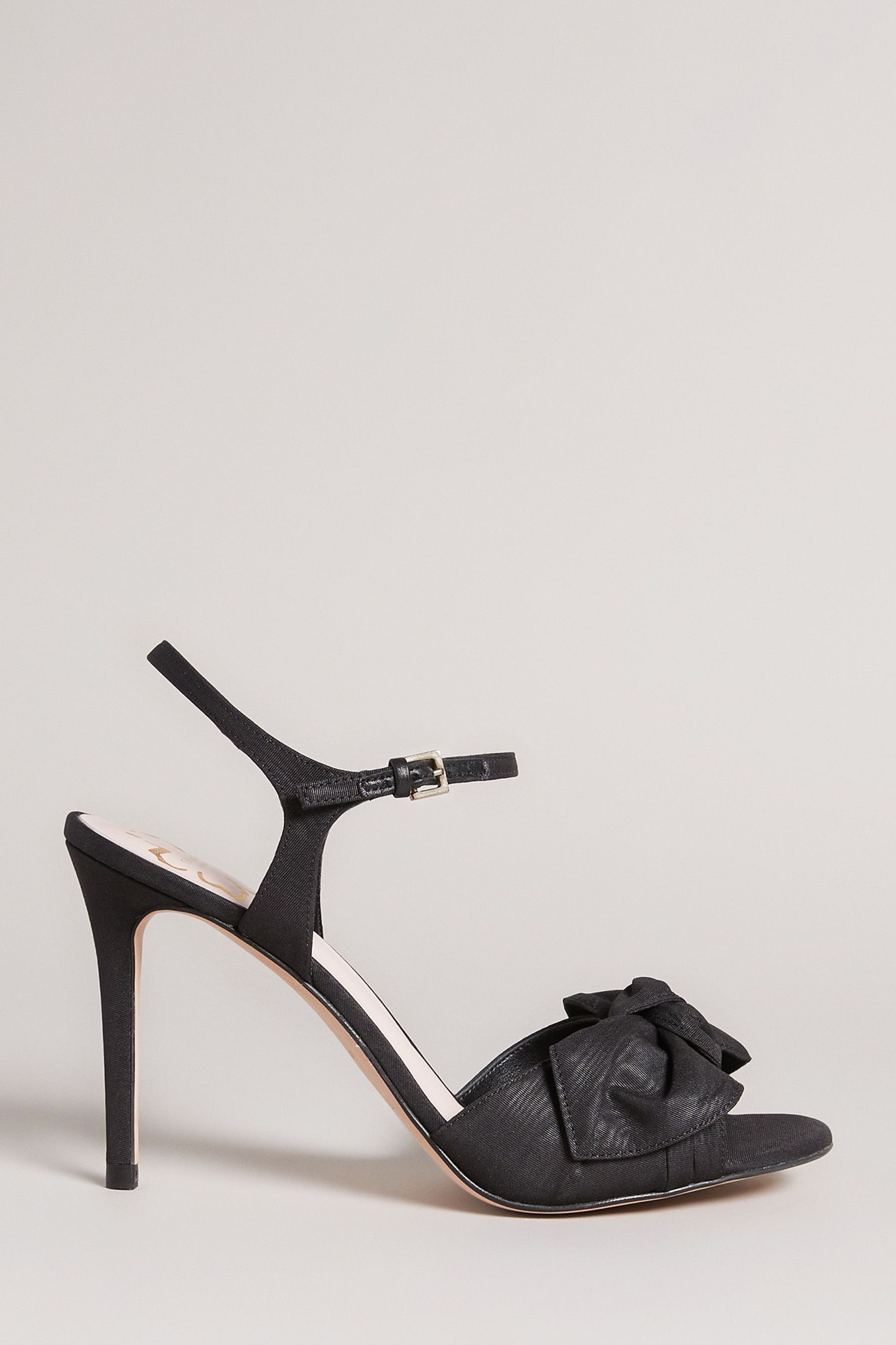 Ted baker black satin bow detail heeled sandals on sale