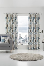 Fusion Sander 100% Cotton Pair of Eyelet Curtains - Image 1 of 3