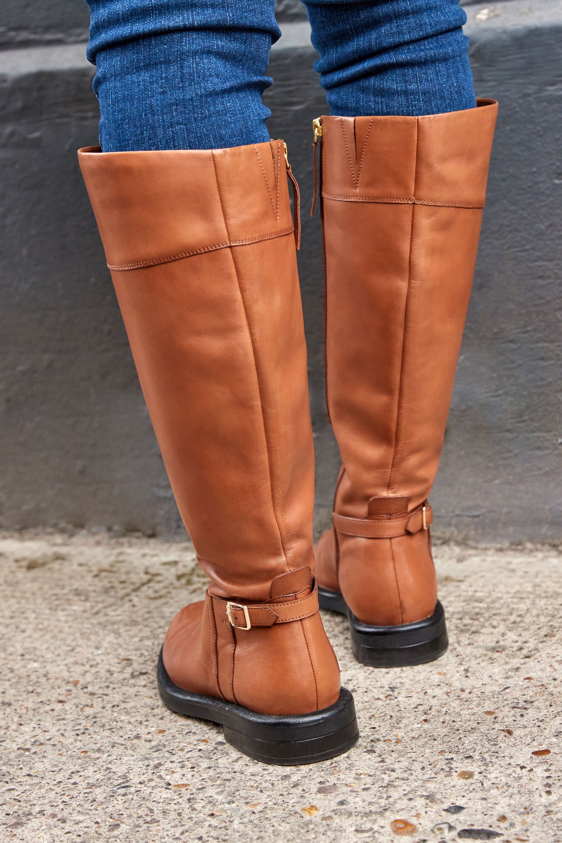 Tan knee high riding boots on sale