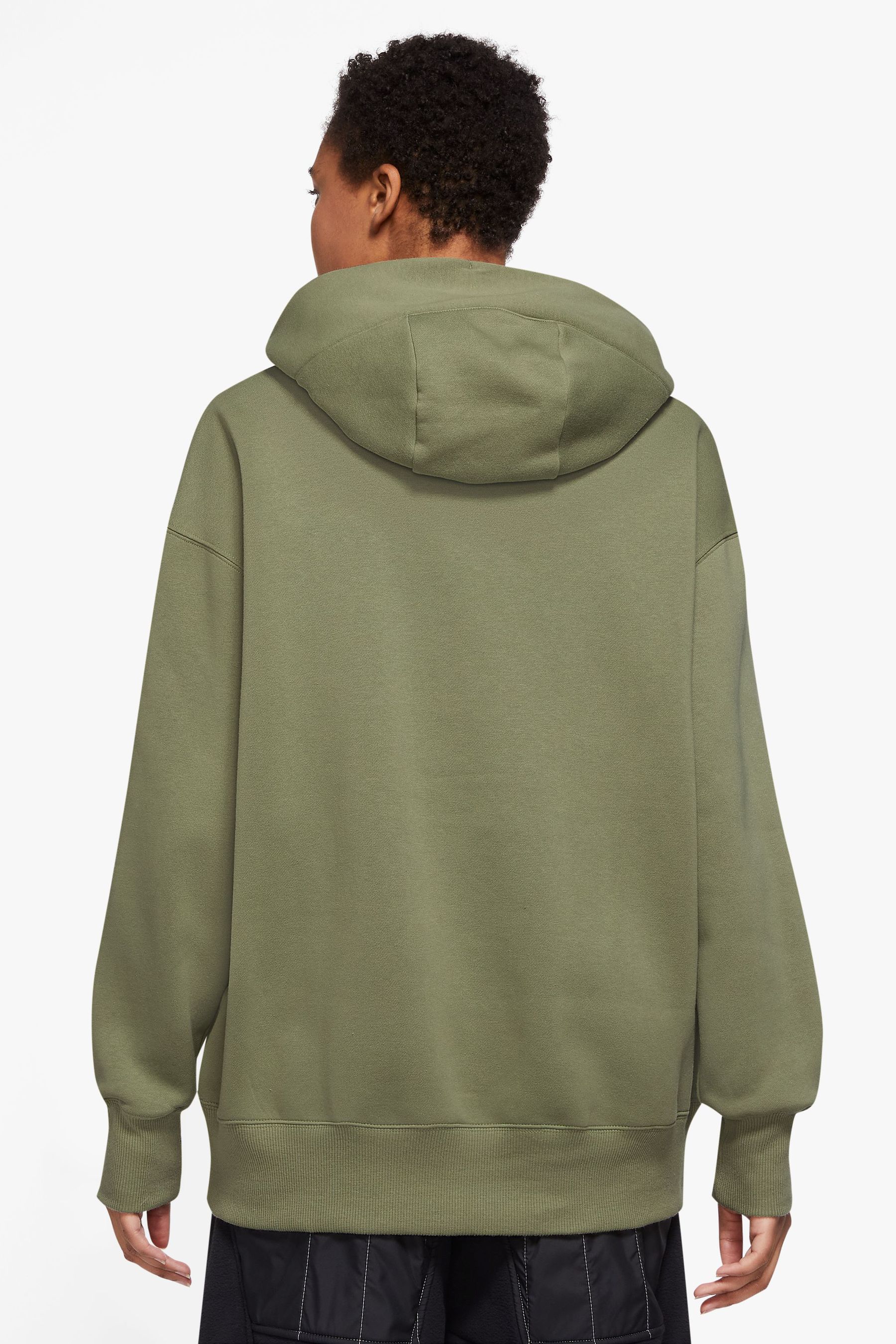 Nike mini swoosh oversized hoodie in olive gree outlet