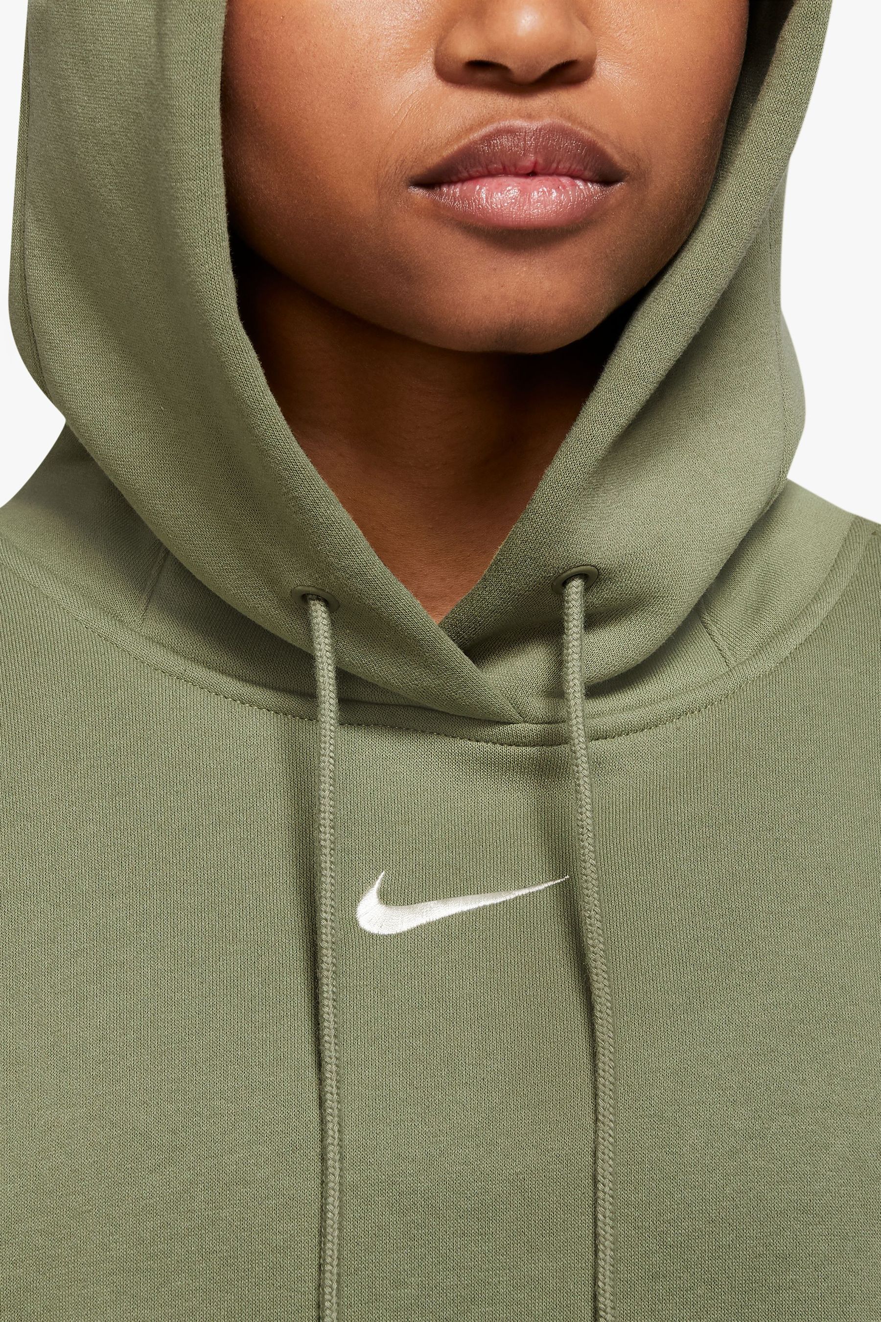 Nike mini swoosh oversized hoodie in olive gree outlet