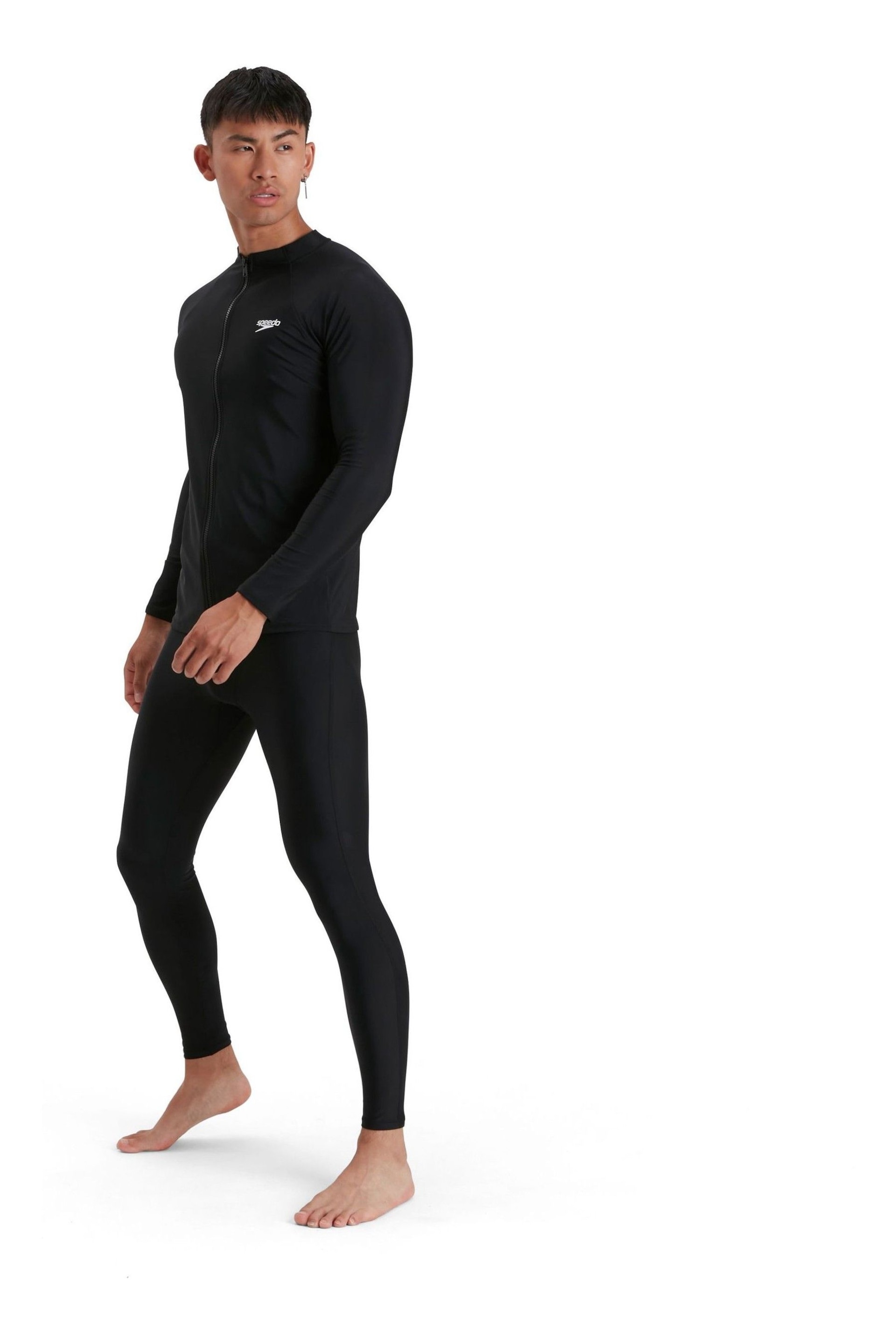 Speedo Black Zip Long Sleeve Top - Image 4 of 7