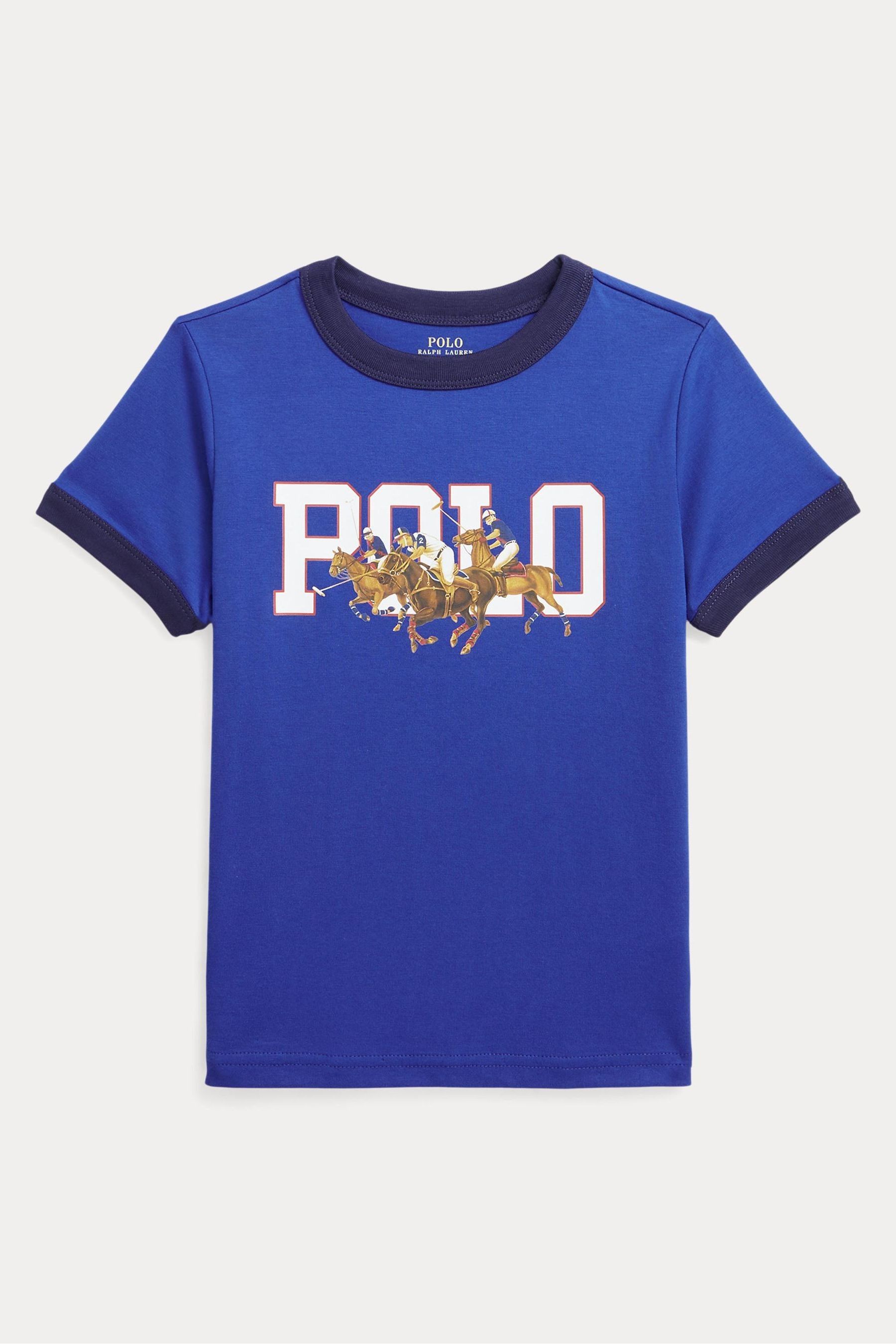 Buy Polo Ralph Lauren Boys Blue Logo Polo Player Ringer T Shirt from Next Ireland