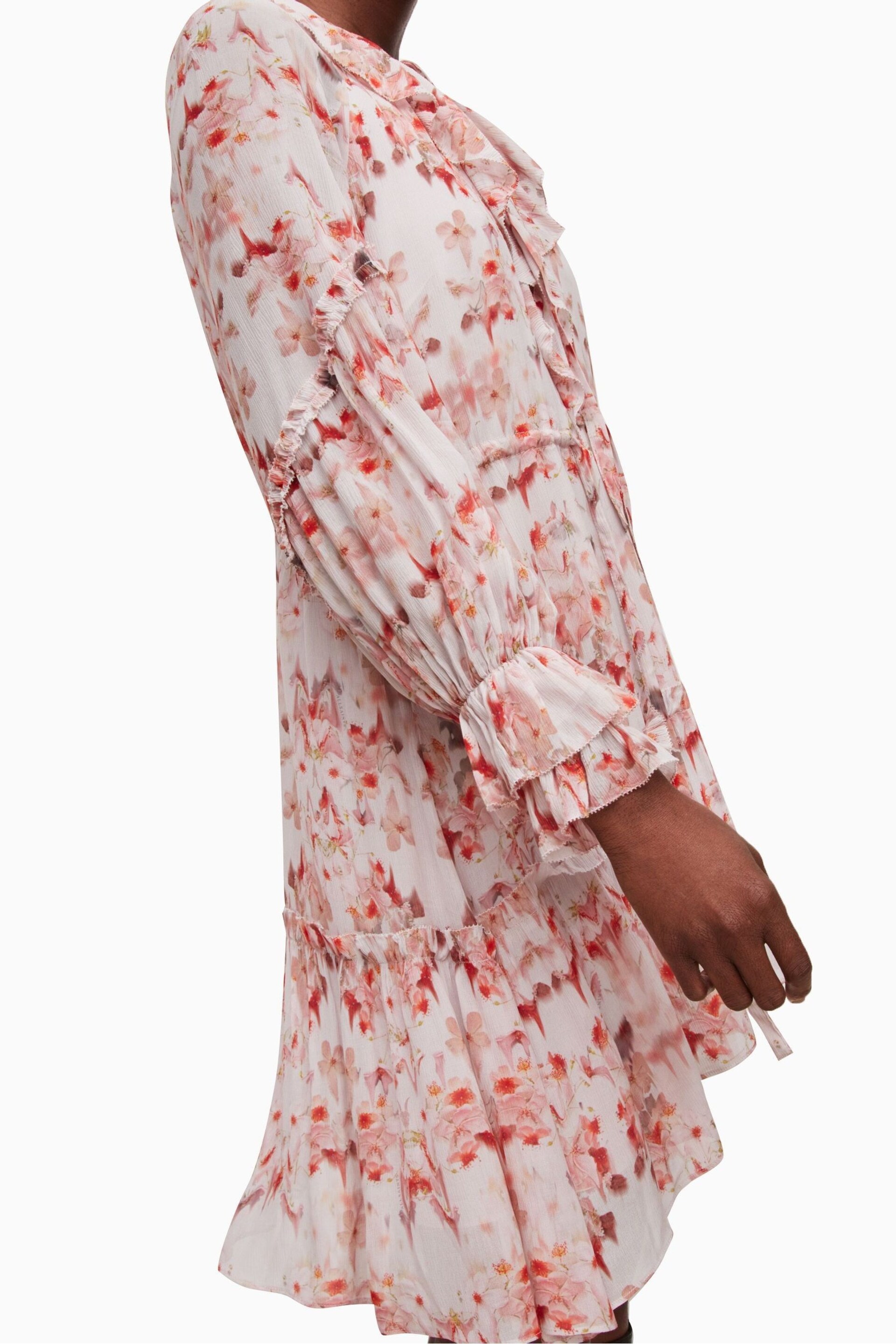 AllSaints Pink Ava Momo Dress - Image 6 of 7