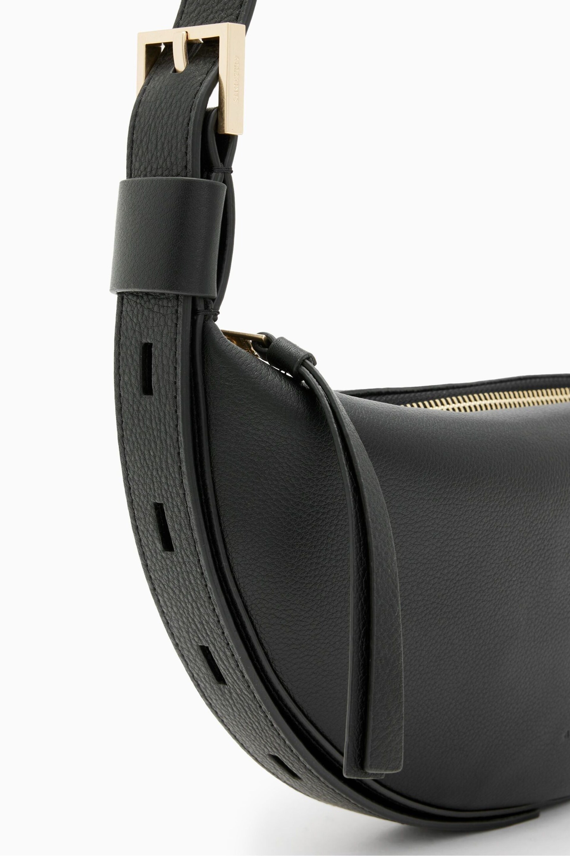 AllSaints Black Half Moon Cross-Body Bag - Image 5 of 7