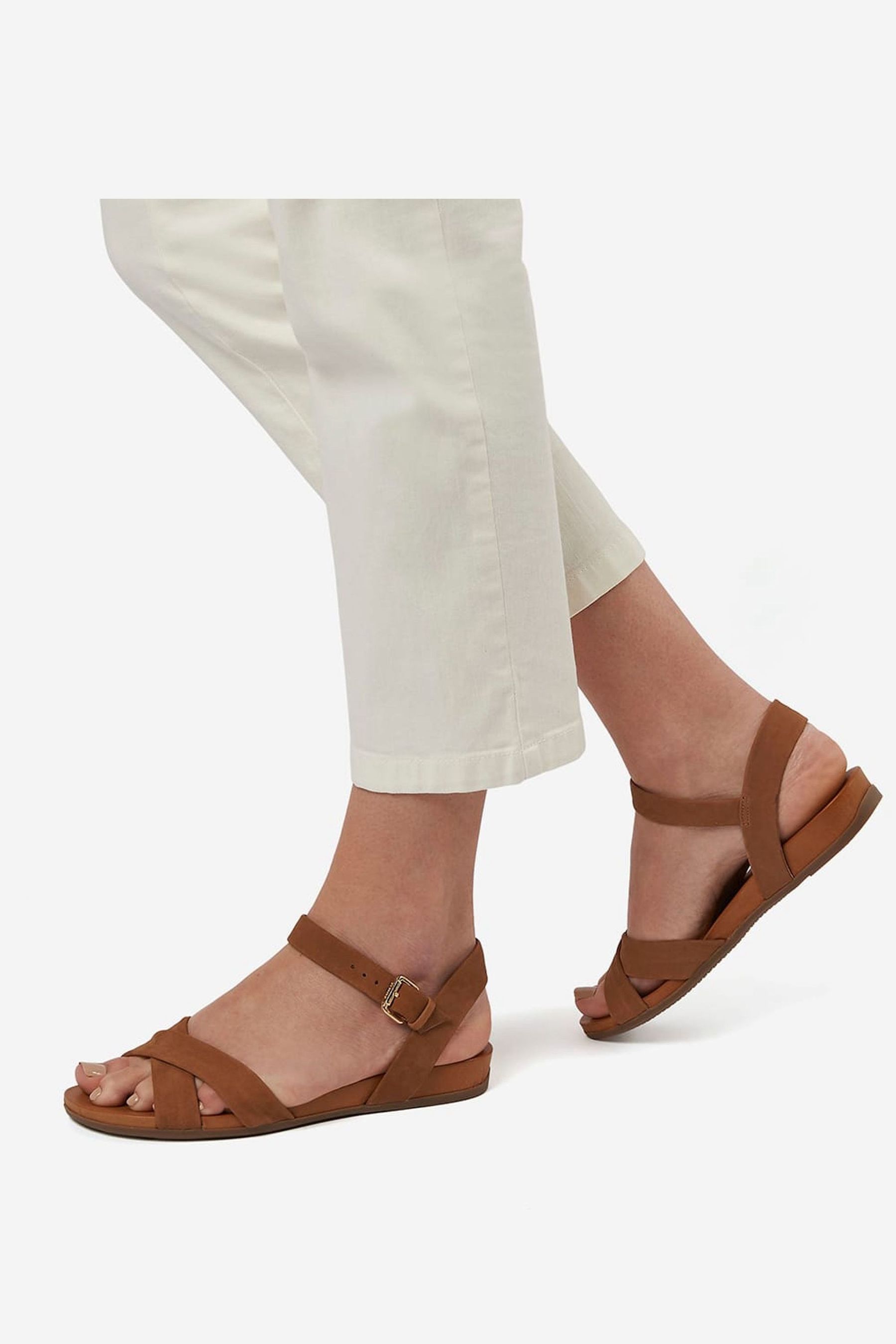 Buy Dune London Brown Landie Cross Strap Comfort Sandals from the Next UK online shop