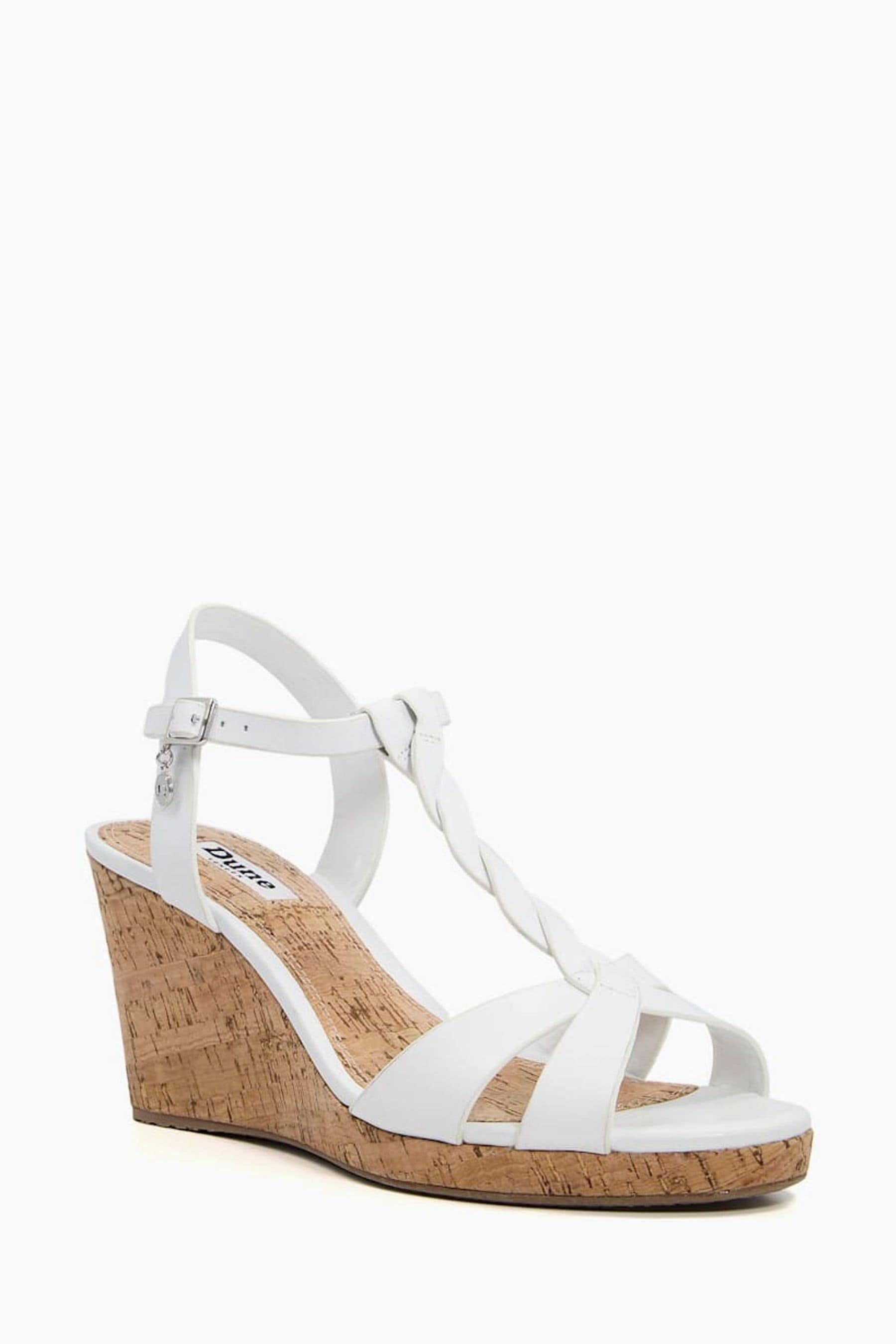 Dune koala wedge heel sandals black top