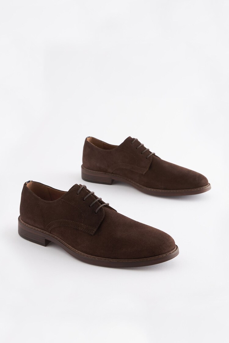 Joules Suede Derby Brown Suede Derby - Image 1 of 7