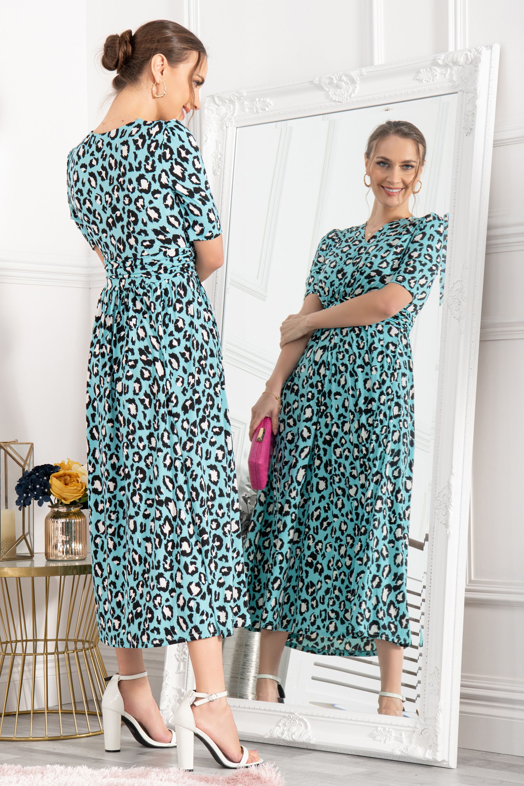 Buy Jolie Moi Blue Animal Print Maxi Dress from Next Luxembourg